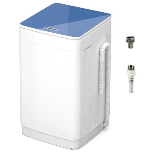 VCJ Portable Washing Machine, 20 Lbs Full-Automatic Portable Washer with 7 Wash Cycles, LED Display, Electric Laundry Machine for Apartment, RVs, Dorms