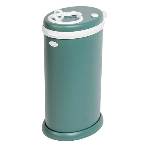Ubbi Stainless Steel Diaper Pail, Odor Locking, No Special Bag Required, Award-Winning, Registry Must-Have, Open Water (Matte)