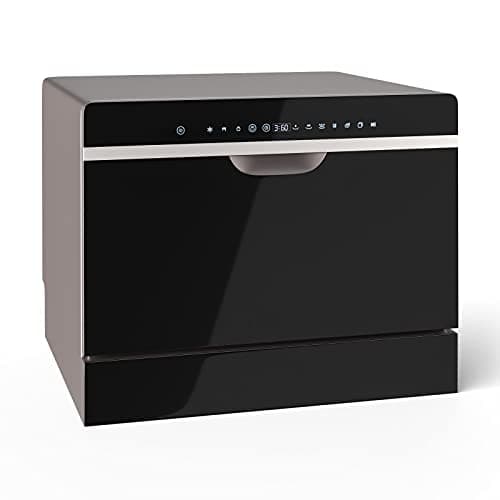 GOFLAME Countertop Dishwasher Portable, Countertop or Built-in Dishwasher with 6 Place Settings and 5 Cleaning Presets, LED Touch Screen, Compact Dishwashing Machine for Homes, Dorms, RVs