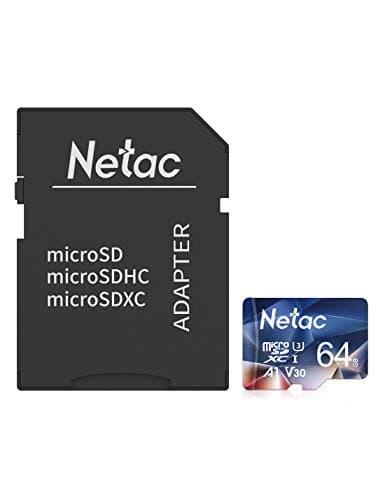 Netac 64GB Micro SD Card with Adapter, microSDXC UHS-I Flash Memory Card Up to 100MB/s - A1, U3, Class10, V30, 667X, FAT32, High-Speed TF Card