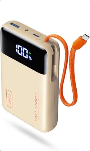 INIU 20000mAh Power Bank, 45W PD Fast Charging Portable Charger, 30% Smaller Battery Pack with USB-C Cable, Travel Phone Charger, Flight-Safe Powerbank for Outdoor, Laptop, Family, Beige