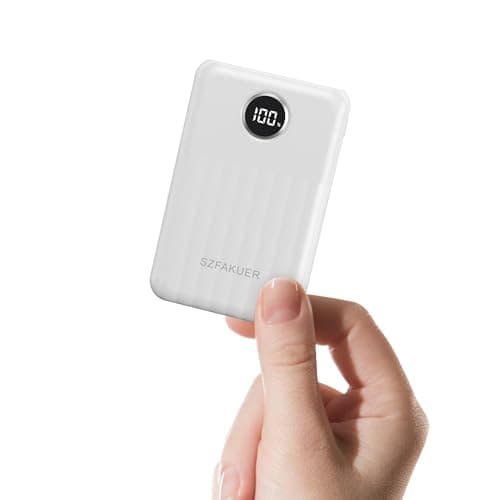 Szfakuer Portable Charger,Ultra Slim 10000mAh 22.5W Power Bank,USB C in/Output Fast Charging Mini Battery Pack Compatible with iPhone 17 16 15 14 Samsung S23 S22 S21 Google iPad etc (White)