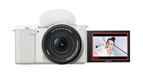 Sony Alpha ZVE10 APSC Mirrorless Interchangeable Lens Camera White with 16-50mm Zoom Lens Kit