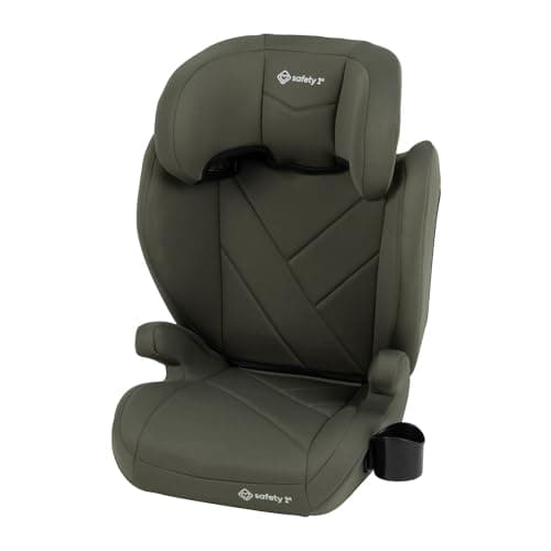 Safety 1st Growmate 2-in-1 Belt-Positioning Booster Car Seat, High-Back to Backless, Slim & Lightweight, Fits 3 Across, Adjustable Headrest - Mineral Green