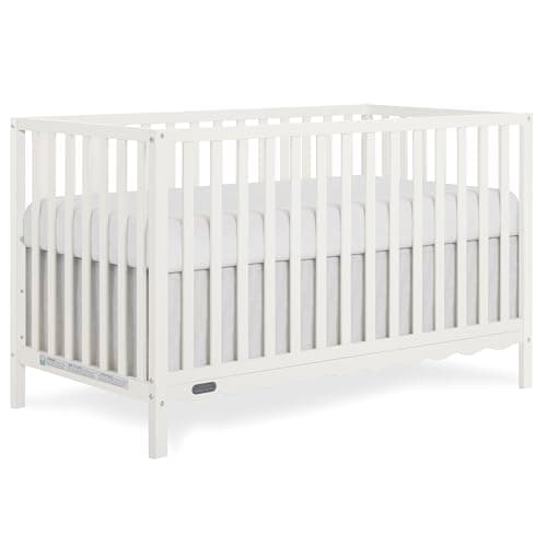 Dream On Me Synergy Wave 5-in-1 Convertible Crib in Cannoli Cream, JPMA & Greenguard Gold Certified, Converts from a Baby Crib to a Toddler Bed, Daybed, and Full-Size Bed