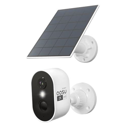 AOSU 2K Security Camera Wireless Outdoor, Solar Powered Security Camera with Spotlight, Siren, Motion Detection, Full Color Night Vision, 2-Way Audio, IP66, Compatible with Alexa, 2.4GHz WiFi (1PACK)