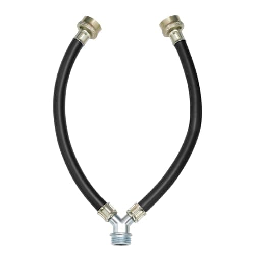Watflow 3/4" Fittings, 1 Ft Y Mixer Hose, Y Connector for Washing Machine, Rubber Washing Machine, Hot and Cold Water, Black