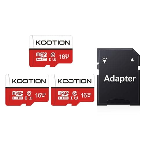 KOOTION 3-Pack 16GB Micro SD Card Class 10 Micro-SDXC Memory Card UHS-I, High Speed Flash TF Card for Security Camera/Smartphone/Drone/Dash Cam/Tablet/PC, C10, U1, 16GB 3Pack
