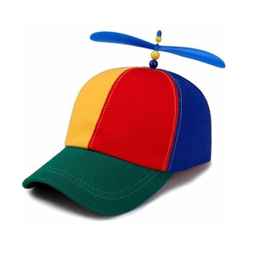 KitWinner Unisex Baseball Cap, Colorful Adjustable Cute Baseball Helicopter Propeller Hat Snapback Hat for School Girl Boy, Multicoloured, Medium