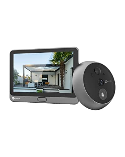 EZVIZ Smart Peephole Doorbell Camera, 4.3-Inch Color Touch Screen, 166° View, 3-Month Battery Life, Home Security Door Viewer, Human Detection, Two-Way Video Call, 16 Feet Night Vision (CP4)