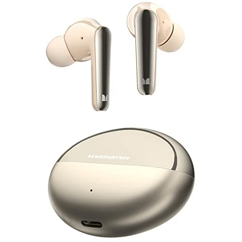 Monster N-Lite 203 AirLinks Wireless Earbuds, Bluetooth 5.3 Headphones HiFi Stereo, Type-C Charging, Touch Control, HD Clear Call, IPX6 Waterproof in-Ear Earbuds