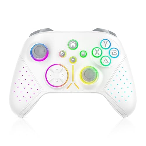 Nonbliep LED Wireless for Xbox Controller, Compatible with Xbox Series X|S, Xbox One, Windows 10/11, Gaming Controller with Turbo, Macro, 3.5mm Audio Jack, Dual Vibration White