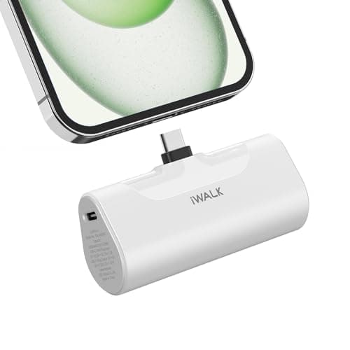 iWALK Portable Charger for iPhone 17/16/15, 4500mAh Power Bank USB C, 20W Fast Charging Mini Battery Pack for iPhone 15/15 Plus/15 Pro/15 Pro Max/iPad/AirPods/Samsung S22/23 Series/Android - White