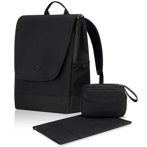 Maxi-Cosi Changing Backpack – 19.5L Diaper Bag with XL Changing Mat, Toiletry Bag, Laptop Sleeve, Insulated Bottle Holder & Trolley Sleeve – Ink Black