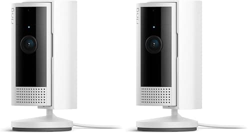 Ring Indoor Cam (2nd Gen) | 1080p HD Video & Colour Night Vision, Two-Way Talk, and Manual Audio & Video Privacy Cover (2023 release) | White (Pack of 2)