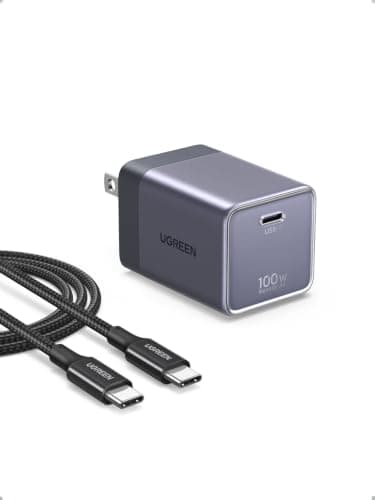 UGREEN Nexode Air 100W USB C Charger Block with 1M Cable, GaN Wall Charger