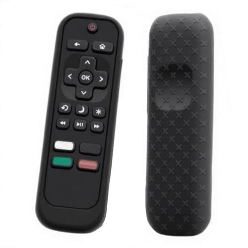 emote Compatible with Roku TV Remote/Roku Express/Streaming Stick/Premiere, Universal Silicone for Roku Voice Remote with Lanyard