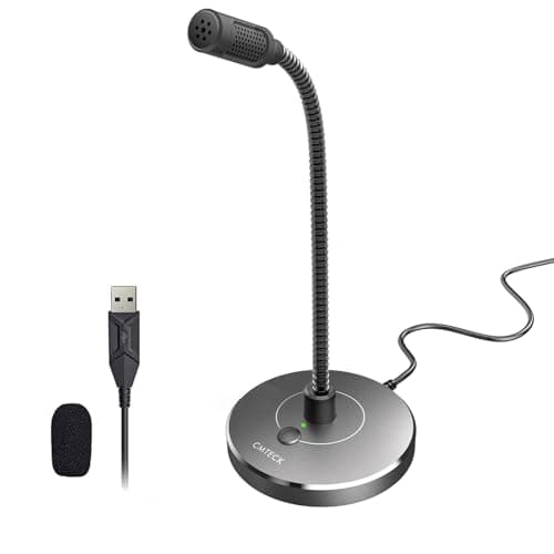 CMTECK USB Computer Microphone, Noise-Cancelling Recording Desktop Mic for PC/Laptop for Online Chatting, Home Studio, Podcasting, Gaming, Skype, YouTube with Mute Function (Gray)