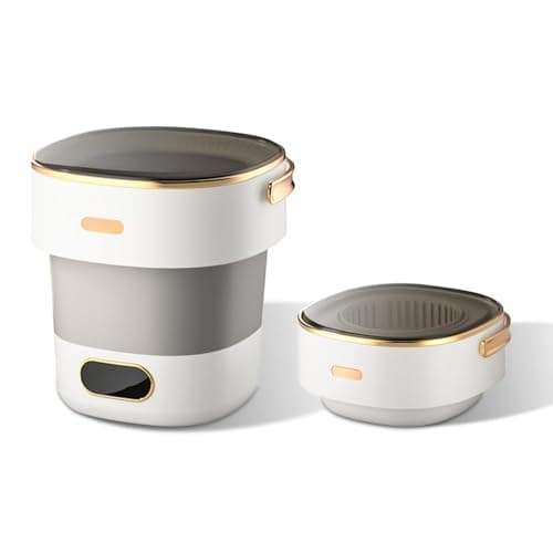 Portable Mini Washing Machine, Foldable 13L Mini Washer and Spin Dryer with Basket Spin 3 Cleaning Modes Compact Design for Travel Apartment Dorm Small Clothes, Gray