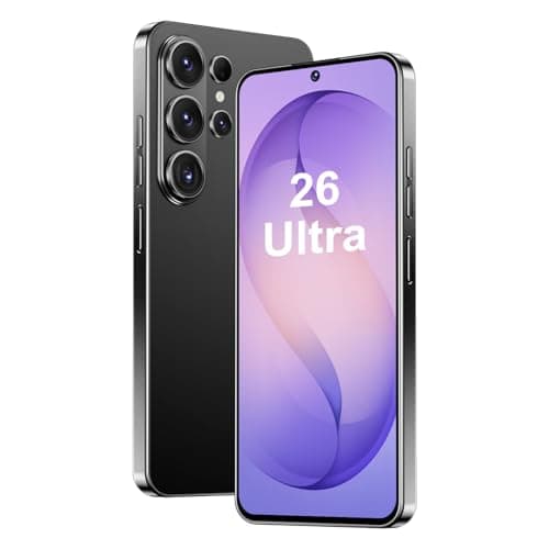 I26 Ultra Unlocked Android Phone 10-core 12GB+512GB Cell Phone 7 inch HD Screen Mobile Phone 108MP+48MP Camera 6800 mAh Extra Large Battery 5G Dual SIM (Titanium Black)
