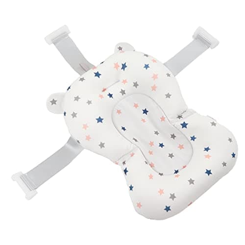 Baby Bath Seat, Baby Bath Tub Cushion for Bathtub Sink for Infant Newborn, Floating Foldable Adjustable Infant Bath Supporter, Easy To Clean (White)