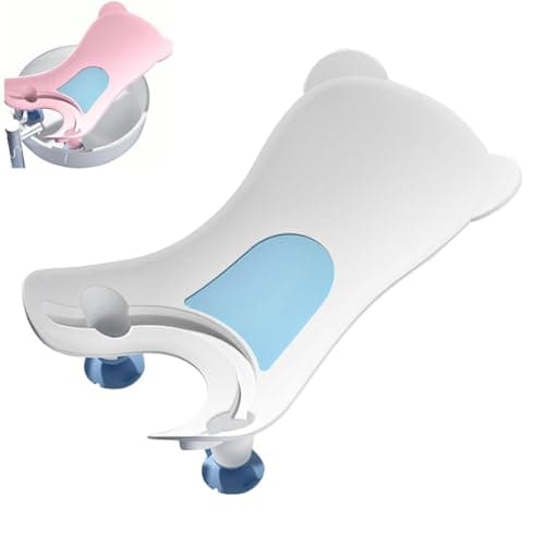 Infant Sink Bather, SemiCircular Basin Rinse, Clean Baby Bathing Suit, Foldable Butt Wash Ergonomic, Portable Home for Newborn (White)