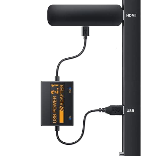 USB Power Cable Adapter for Fire TV Sticks, Powers Streaming TV Sticks Directly from TV's USB Port, 5V/2.1A for FireStick 4K/4K Max, Eliminates AC Adapter Dependency and Declutters Wires
