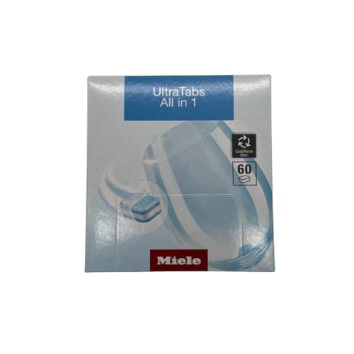 Miele 11295860 UltraTabs HyClean Dishwasher Tablets, Biogradeable Packaging, Phosphate-Free, Pack of 60 Tablets
