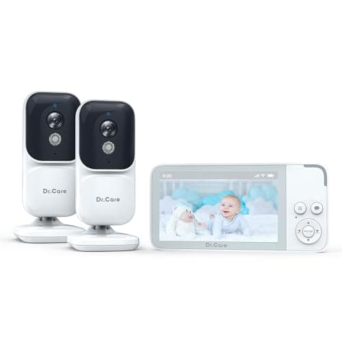 Dr. Care NeoView Video Baby Monitor with 2 Cameras -3.5” Screen, 2-Way Audio, Video Loop Recording, Night Vision, Real-Time/VOX Monitoring, Temp Sensor, Lullabies, No Wi-Fi (Supports Up to 128GB)