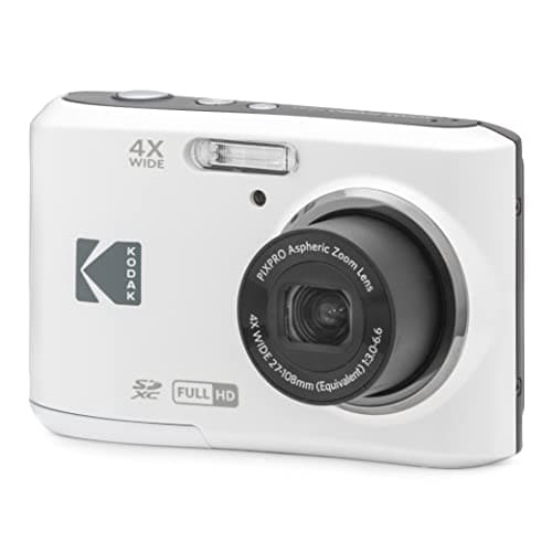 Kodak PIXPRO FZ45-WH 16MP Digital Camera 4X Optical Zoom 27mm Wide Angle 1080P Full HD Video 2.7" LCD Vlogging Camera (White)