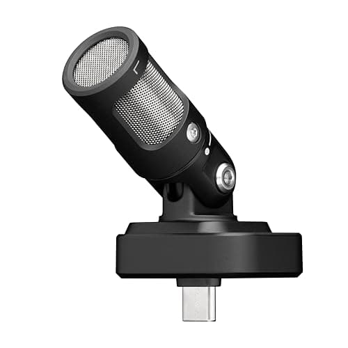 Shure MV88 USB-C Microphone for Mobile Recording, Portable Wireless Mic for Vlogging with Auto Level Mode, Real-Time Denoiser for Smart Noise Cancelling & 4 Polar Patterns, Black