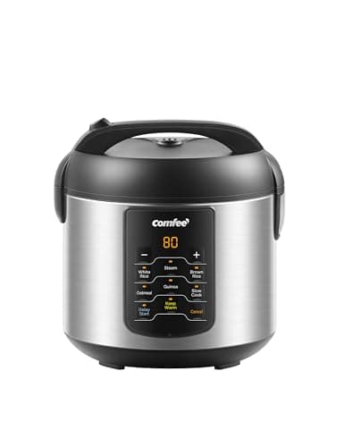 COMFEE' Compact Rice Cook Cooker, 6-in-1 Stainless Steel Multi Cooker