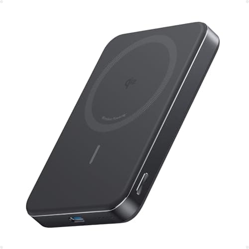 Anker MagGo Power Bank, Ultra-Slim 10,000mAh Magnetic Battery Pack, Qi2 Certified 15W Ultra-Fast MagSafe Compatible Portable Charger, Ergonomic Design, for iPhone17/16/15/14 Series, and More