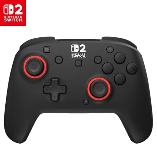 Turtle Beach Rematch Wireless Gaming Controller - Officially Licensed for Nintendo Switch 2, Nintendo Switch/Switch Lite/OLED - TMR Thumbsticks, Rechargeable Battery, Audio Controls – Black/Red