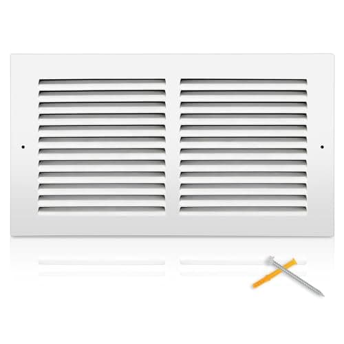 Fancat 12"W x 6"H Return Air Grille [Duct Opening Size], Steel HVAC Return Air Vent Cover for Wall & Ceiling, White Powder-Coated Rust-Resistant AC Cold Air Return, Outer Dimensions 13.75"W x 7.75"H