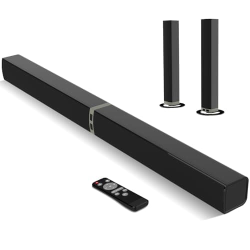 MZEIBO 80W Detachable Sound Bar for TV, Bluetooth 5.3 Audio System, ARC Optical AUX Connectivity, 2-in-1 Home Theater Speaker