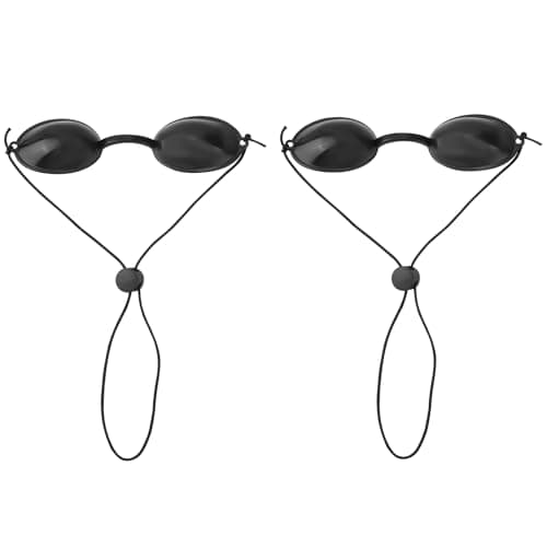 BOXOB 2 Pairs Protective Goggles for Red Light Eye Protection, Tanning Bed Goggles Tanning Glasses Sun Safety Eyewear for Sunbathing IPL LED Light Process