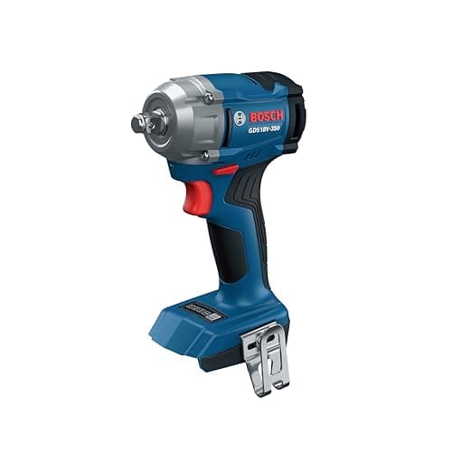 BOSCH GDS18V-350N 18V Brushless ½ in. Mid Torque Impact Wrench - 410 Ft.-Lbs Breakaway Torque, 250 Ft.-Lbs Fastening Torque, Compact Design (Bare Tool)
