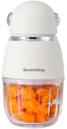 Swenteling Baby Food Maker, Creamy white, 10oz Food Puree Maker, Food Processor for Foods Fruit Vegetable Meat, 8-Second Quick Soft Food Prep，BPA-Free