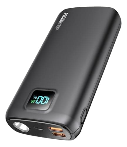 Portable-Charger-Power-Bank - 40000mAh Power Bank PD 30W and QC 4.0 Quick Charging Built-in Bright Flashlight LED Display 2 USB 1Type-C Output for Most Electronic Devices on The Market(Deep Black)