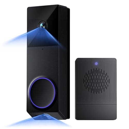 WYZE Duo Cam Doorbell - Security Video Doorbell Battery Powered with Chime, Dual Cameras Door Bell Cam, 2K Full HD and Color Night Vision, 24/7 Local Recording, IP65 Weather Resistant, Black