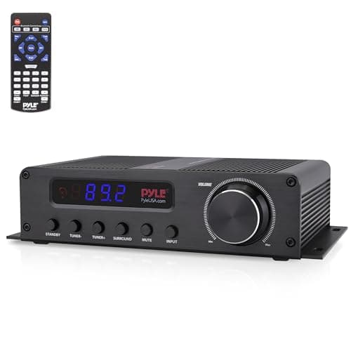 Pyle Amplifier - Wireless Bluetooth Home Audio System - 100W 5.1 Channel Home Theater Power Stereo Receiver w/HDMI, AUX, FM Antenna, Subwoofer Speaker Input, 12V Adapter