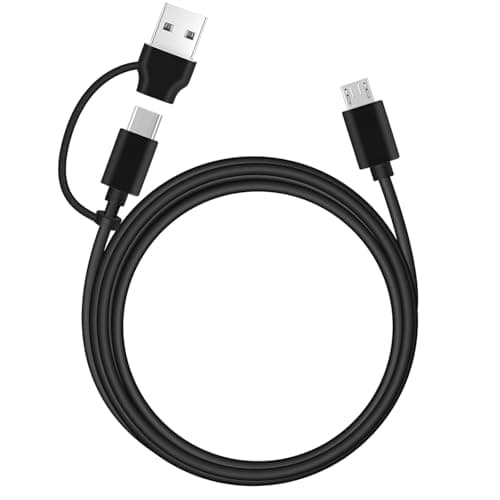 EGK 5FT USB A & C to Micro USB Data & Charge Cable for Old Android Phone, Cameras, PS4 Controller, Xbox One X S, Fire TV Stick, Roku Streaming Stick and More Micro Devices