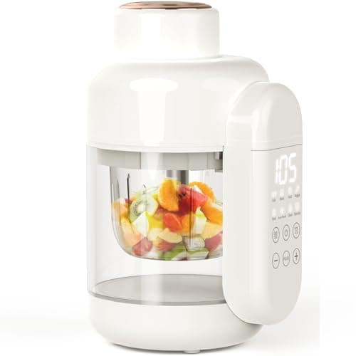 Dorfly Glass Baby Food Maker 12oz Steamer and Blender with Glass Reservoir and Bowl 9 in 1 Baby Puree Maker Dishwasher Safe Food Blender, Timer, Recipe