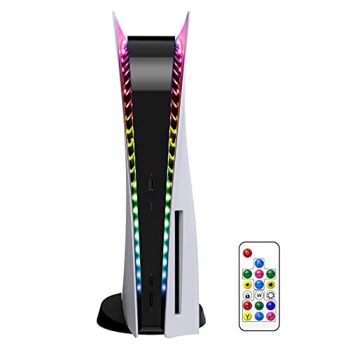 LED Light for PS5 Pro/PS5/PS5 Slim Console,YUANHOT RGB Light Strip for Playstation 5 Pro/5/5Slim Console with 7 Colors 358 Modes,LED Kit DIY Decoration Accessories Flexible Lights Strip with IR Remote