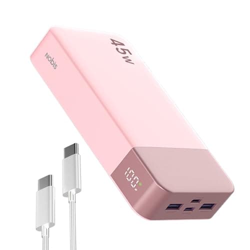Nobis Power Bank, 20000mAh Portable Charger, 45W USB C in & Out Fast Charging, 4 Ports External Battery Pack with LED Digital Display, Compatible with Laptop, Phone 15 14 13 Pro S23 (N4520 Pink)