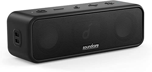 Soundcore 3 by Anker Soundcore, Bluetooth Speaker with Stereo Sound, 24H Playtime, IPX7 Waterproof, Pure Titanium Diaphragm Drivers, PartyCast, BassUp, App, Custom EQ, for Home, Outdoor, and Beach