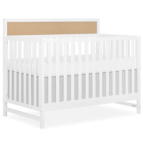 Dream On Me Kai Convertible Crib, White+Natural