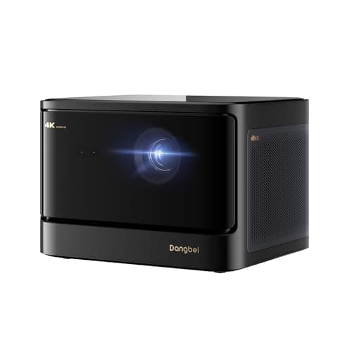Dangbei DBOX02 4K Projector GTV, 2450 ISO Lumens, Netflix Officially Licensed Home Theater Projector with WiFi and Bluetooth, HDR10+, 200-inch Picture, 2x12W DTS:X and Dolby Audio