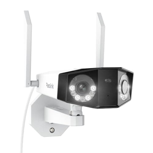 REOLINK 4K Outdoor Security Camera with WiFi 6, Dual-Band 2.4/5GHz, Ultra-Wide 180° View, Human/Vehicle/Pet Detection, Color Night Vision, IP66 Waterproof, 2-Way Talk, Plug-in Surveillance Duo 2 WiFi